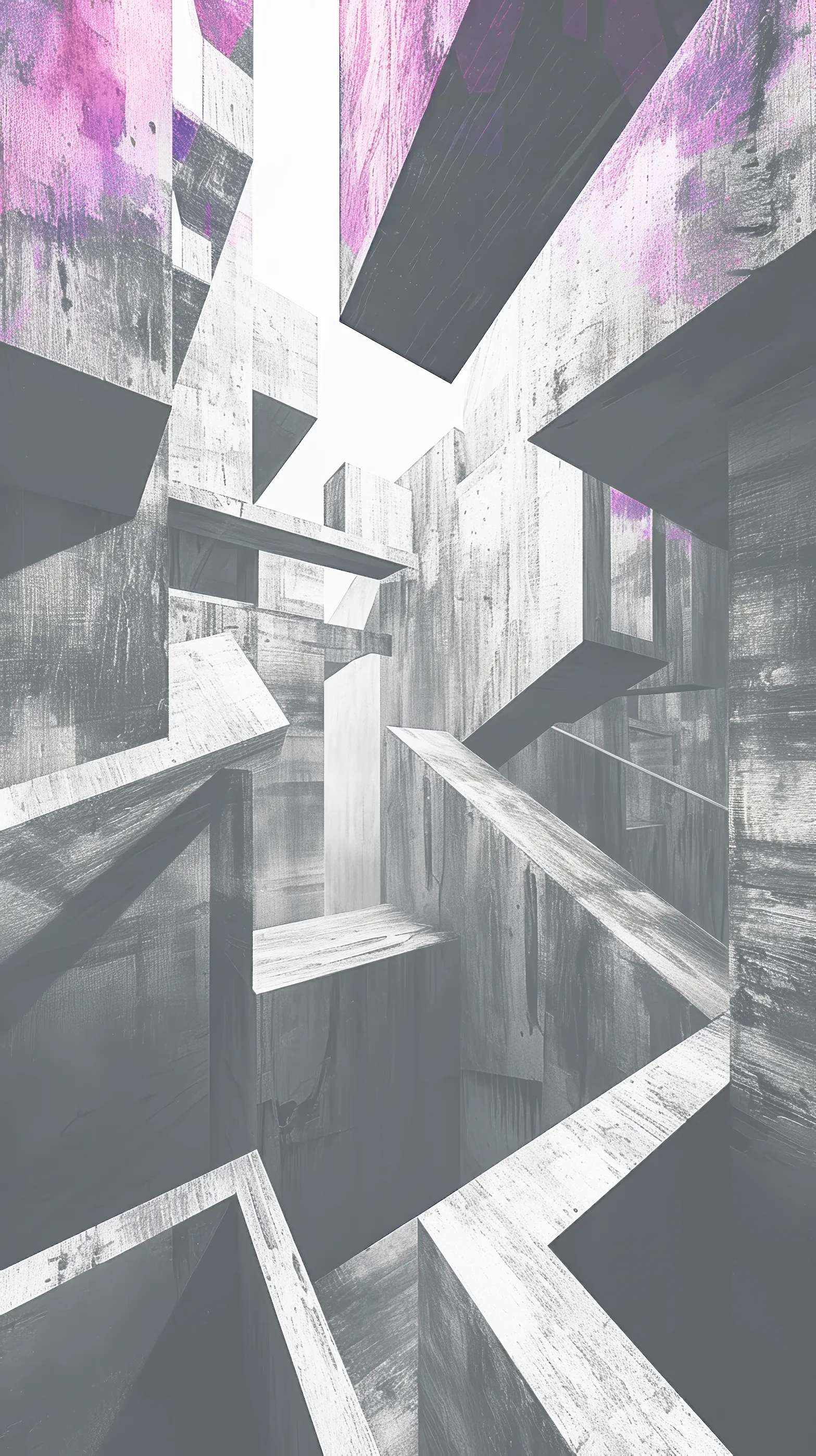 Free Mobile Wallpaper - Piranesi Brutalist black & white 3