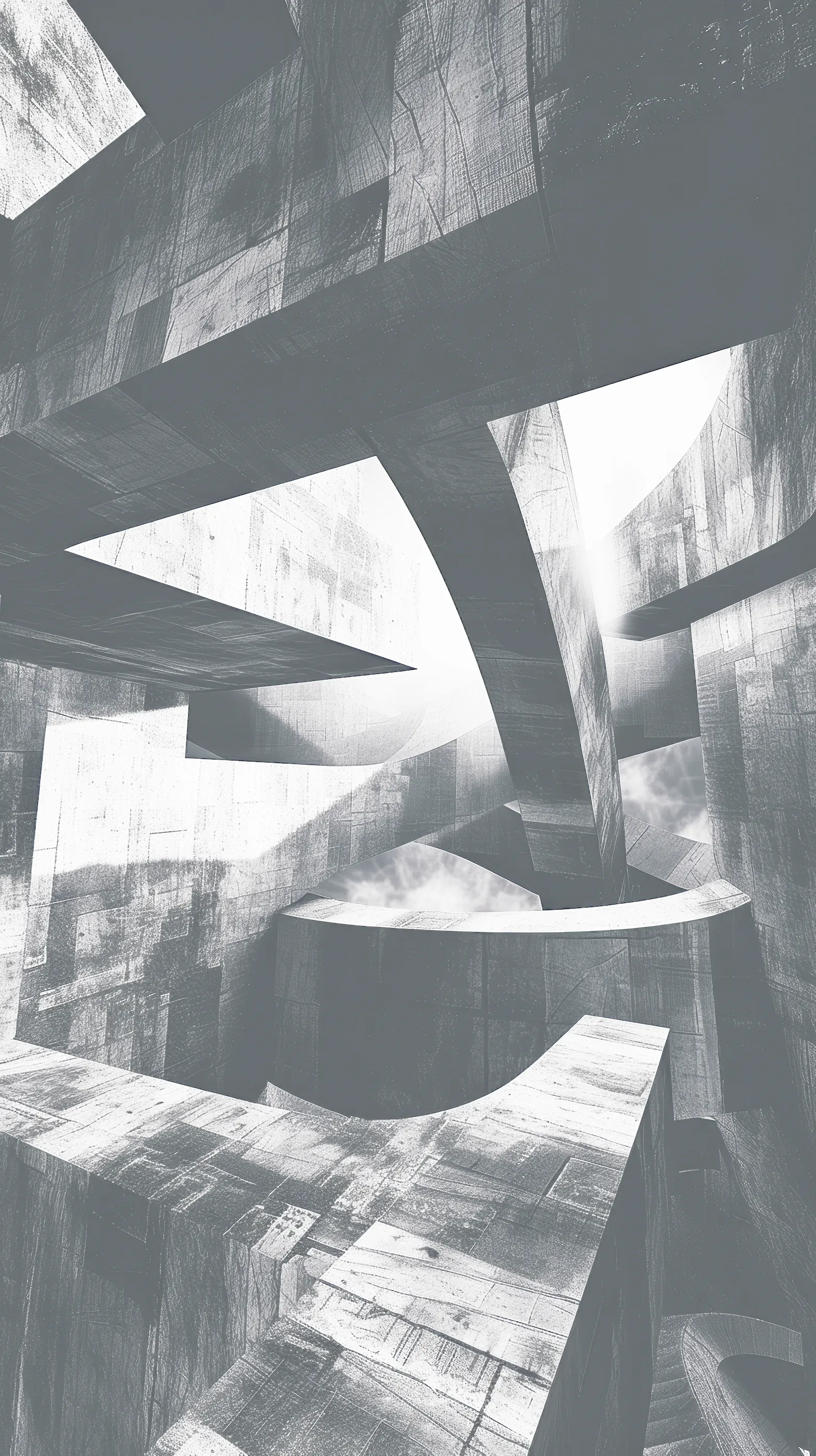 Free Mobile Wallpaper - Piranesi Brutalist black & white 5