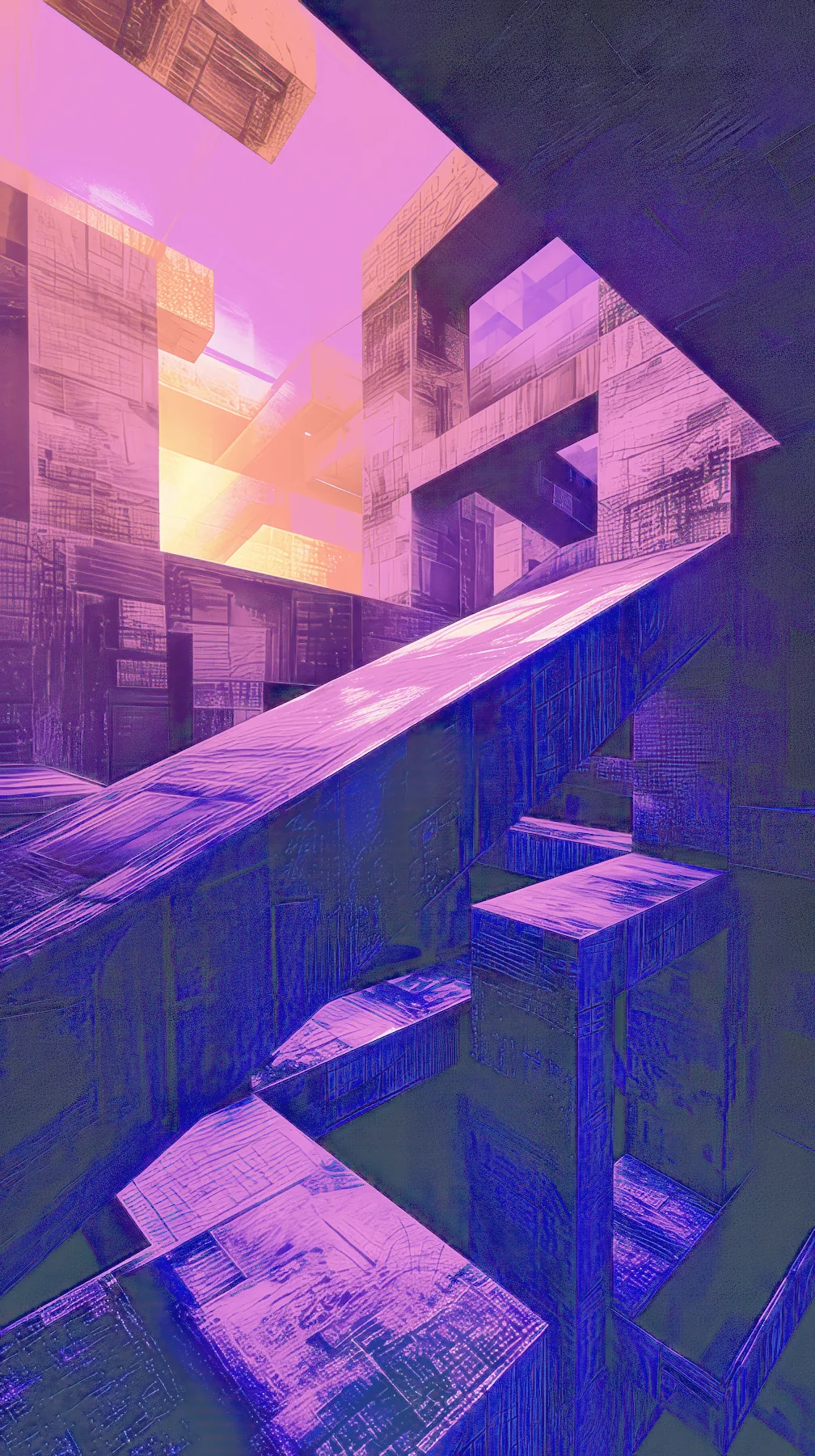 Free Mobile Wallpaper - Piranesi Brutalist colour 14