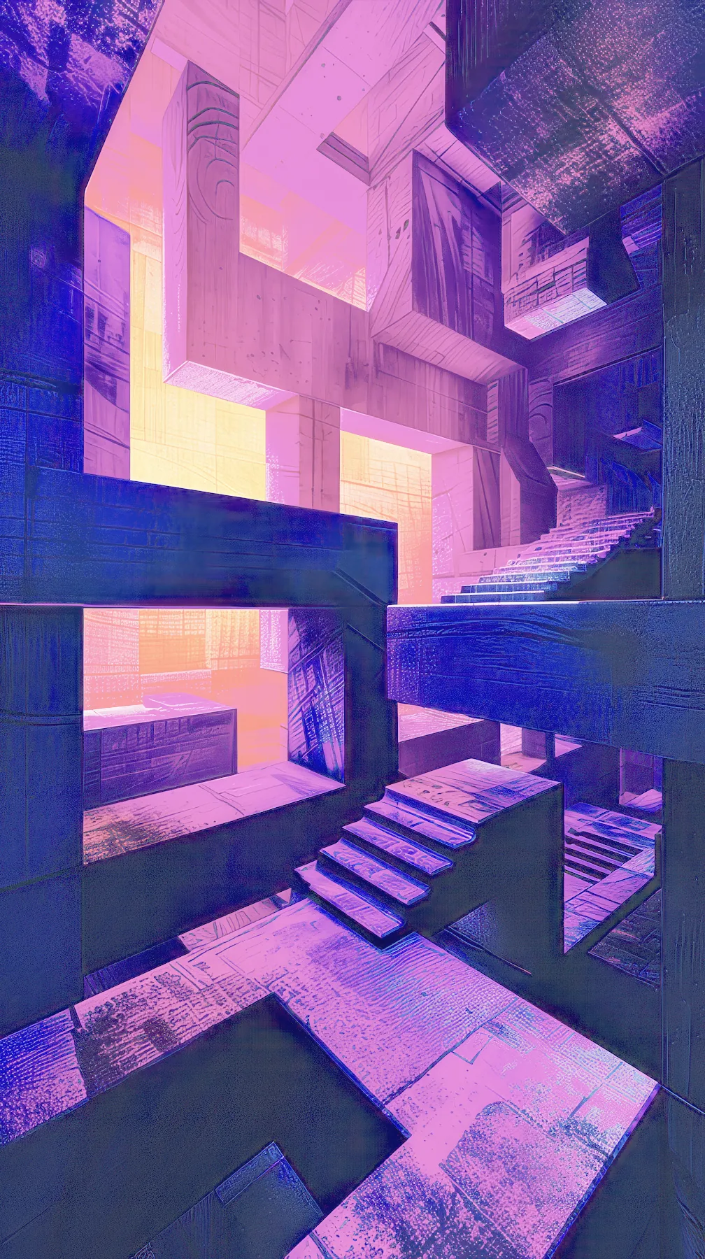 Free Mobile Wallpaper - Piranesi Brutalist colour 24