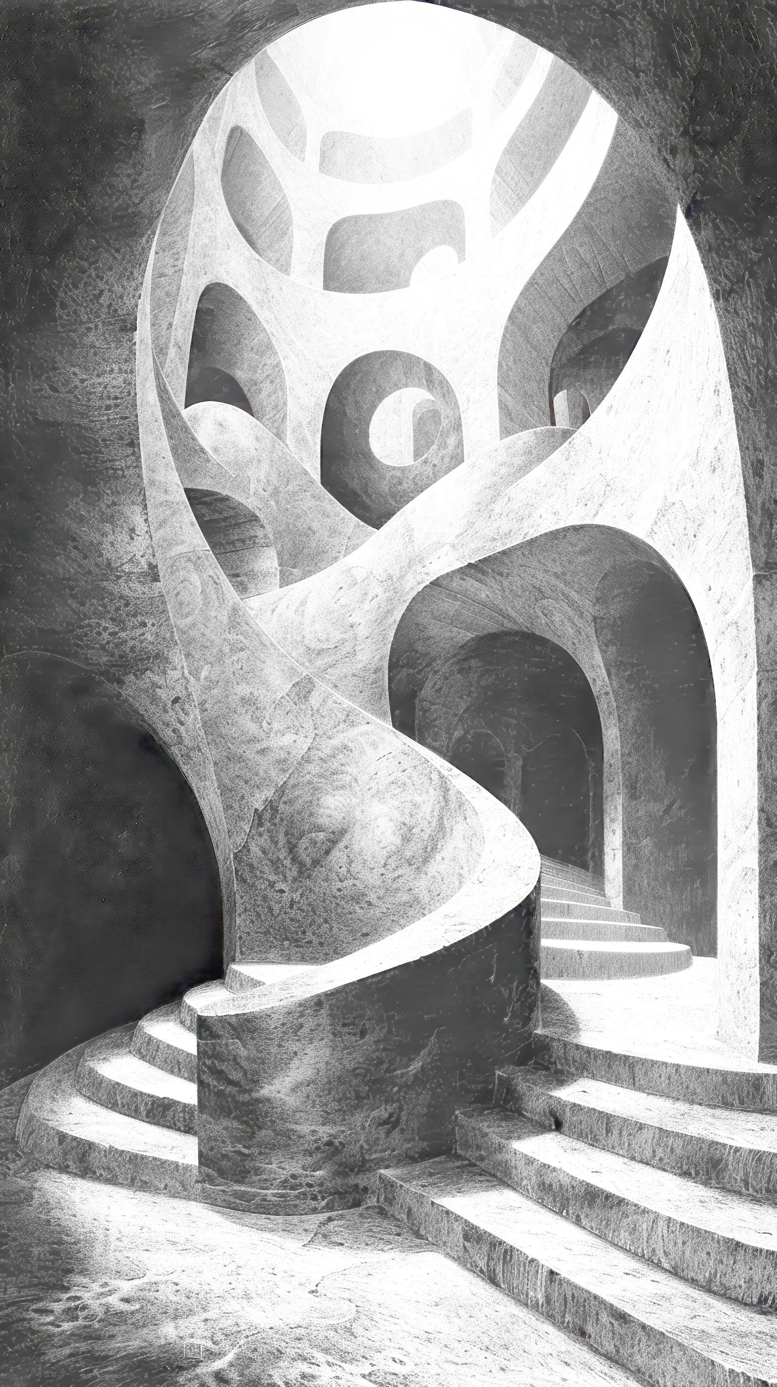 Free Mobile Wallpaper - Piranesi Black and White 49