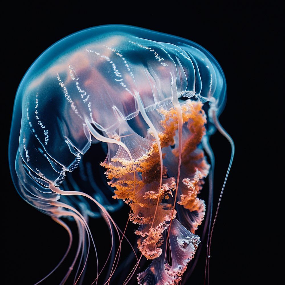 Jellyfish Blue Series 1 - Gen.AI Midjoruney v6 Alpha alessandro piana bianco © 2024