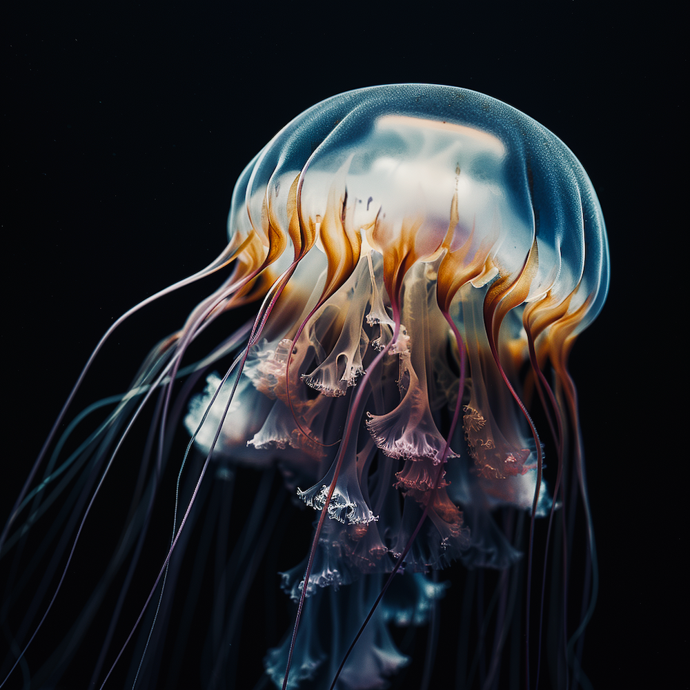  Jellyfish Blue Series 1 - Gen.AI Midjoruney v6 Alpha alessandro piana bianco © 2024